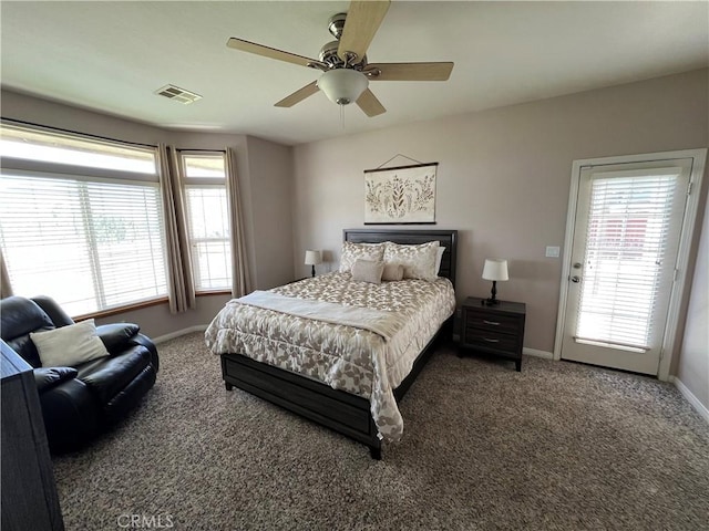 22104 Mccarthy Dr, Tehachapi, CA 93561 - bedroom featuring baseboards, carpet floors, and ceiling fan