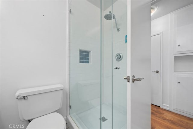 2704 Albatross Dr, Costa Mesa, CA 92626 - full bathroom with a shower stall, toilet, and wood finished floors