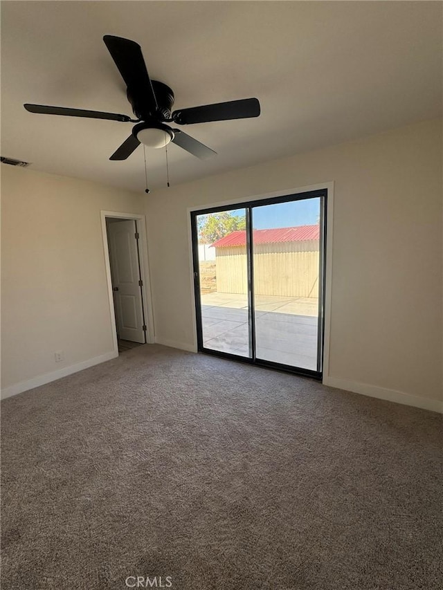 37146 Lombardy Ave, Barstow, CA 92311 - carpeted empty room with baseboards and a ceiling fan