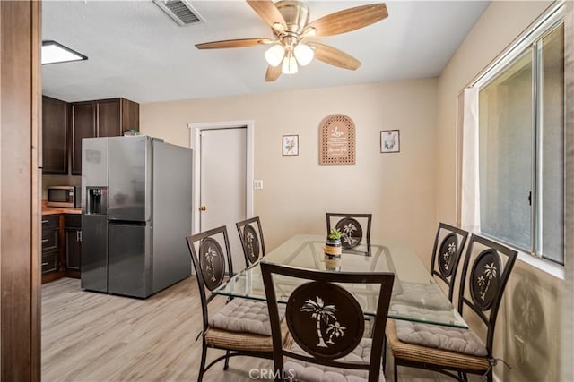 24438 Sage Ave, Boron, CA 93516 - dining space featuring light wood-type flooring and a ceiling fan