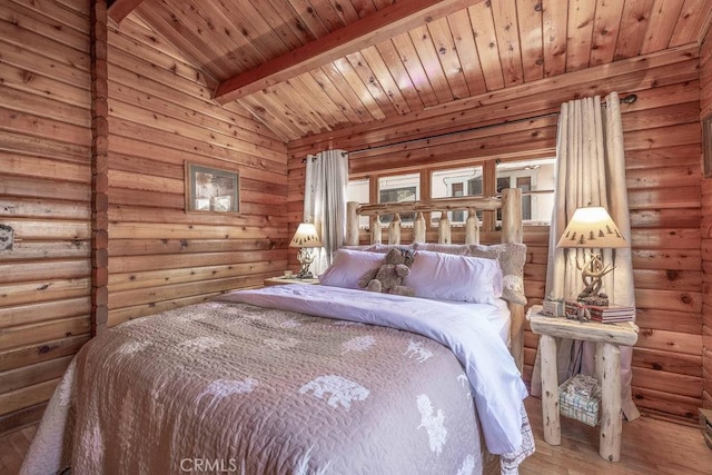 331 Maple Ln, Sugarloaf, CA 92386 - bedroom featuring wood finished floors and wood ceiling