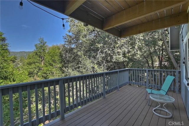 197 Weisshorn Dr, Crestline, CA 92325 - view of wooden deck