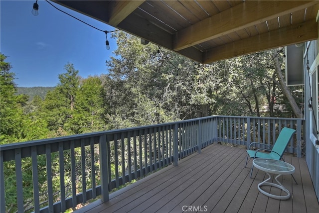 197 Weisshorn Dr, Crestline, CA 92325 - view of wooden deck