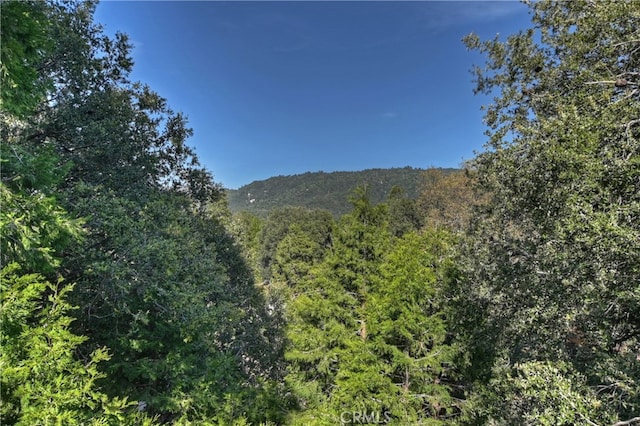 197 Weisshorn Dr, Crestline, CA 92325 - view of mountain backdrop featuring a heavily wooded area