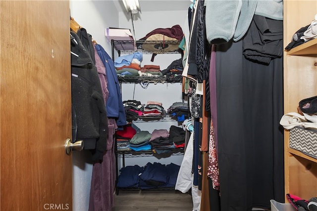 197 Weisshorn Dr, Crestline, CA 92325 - spacious closet featuring wood finished floors