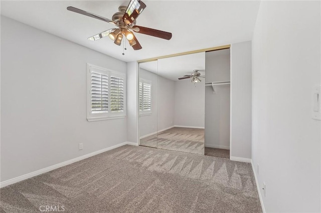 3184 Holloway Ct, Newbury Park, CA 91320 - unfurnished bedroom with carpet floors, baseboards, a closet, and ceiling fan