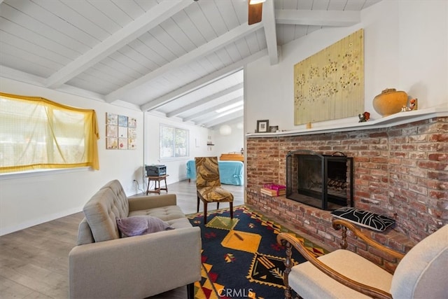 508 Woodland Dr, Los Osos, CA 93402 - living room with wood finished floors, a fireplace, and wooden ceiling