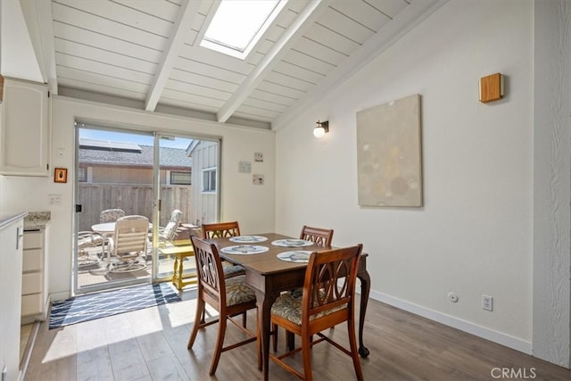 508 Woodland Dr, Los Osos, CA 93402 - dining space with wood finished floors, wood ceiling, and baseboards
