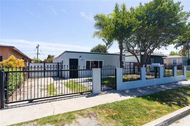 208 W Caldwell St, Compton, CA 90220 - view of front facade featuring a fenced front yard and stucco siding