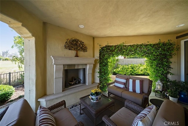 1494 Vista Tesoro Pl, Nipomo, CA 93444 - view of patio / terrace featuring an outdoor living space with a fireplace