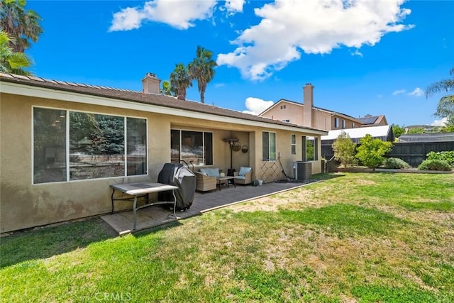 27636 Brentstone Way, Murrieta, CA 92563 - back of property with an outdoor living space, stucco siding, central AC, and a patio