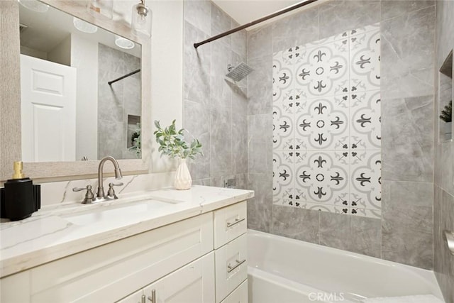 14803 Vanowen St Unit 9, Van Nuys, CA 91405 - bathroom featuring vanity and shower / bath combination