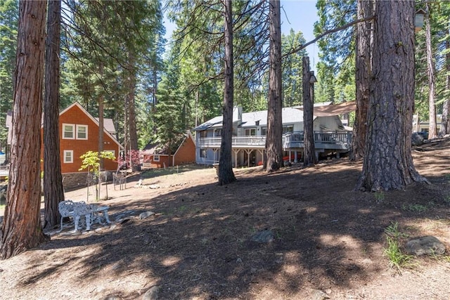 720 E Mountain Ridge Rd, Lake Almanor, CA 96137 - view of yard featuring a wooden deck