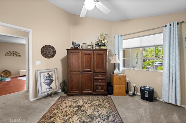 23981 Via Astuto, Murrieta, CA 92562 - office featuring carpet, ceiling fan, and baseboards