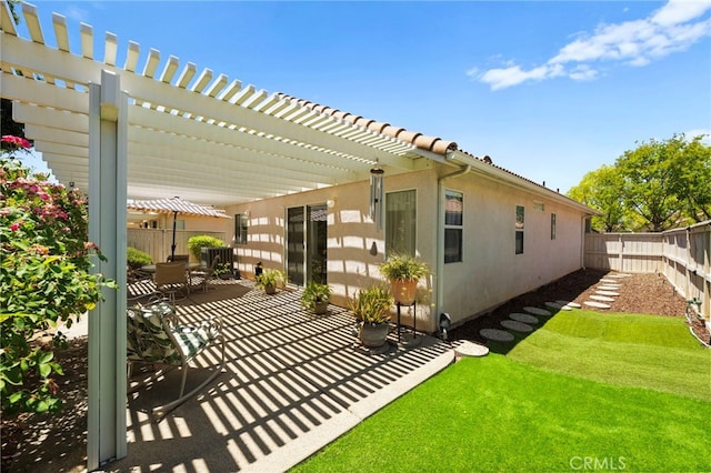 23981 Via Astuto, Murrieta, CA 92562 - fenced backyard featuring a pergola and a patio
