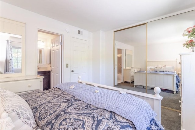 5538 Las Virgenes Rd Unit 142, Calabasas, CA 91302 - carpeted bedroom with a closet and ensuite bath