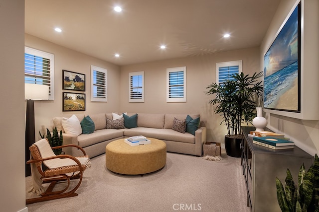 116 Rimstone, Irvine, CA 92618 - living area with recessed lighting and carpet flooring