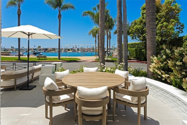 2401 Bayshore Dr, Newport Beach, CA 92663 - view of patio with a water view