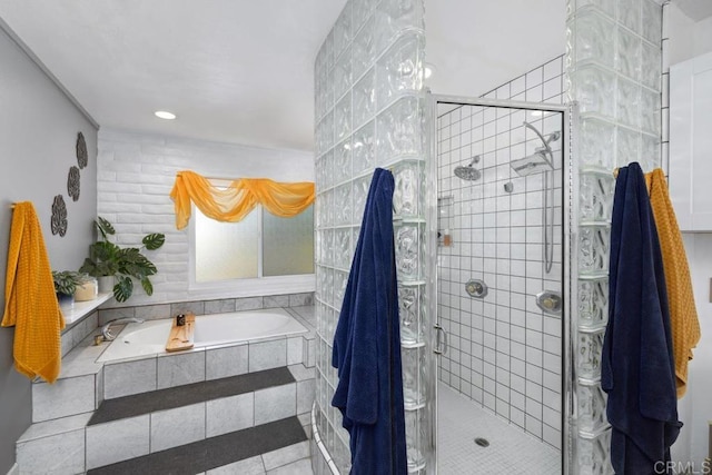 9739 Carta Ln, El Cajon, CA 92021 - full bath with a bath, a shower stall, and tile patterned flooring