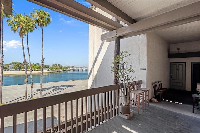 6217 Marina Pacifica Dr S, Long Beach, CA 90803 - wooden terrace featuring a water view