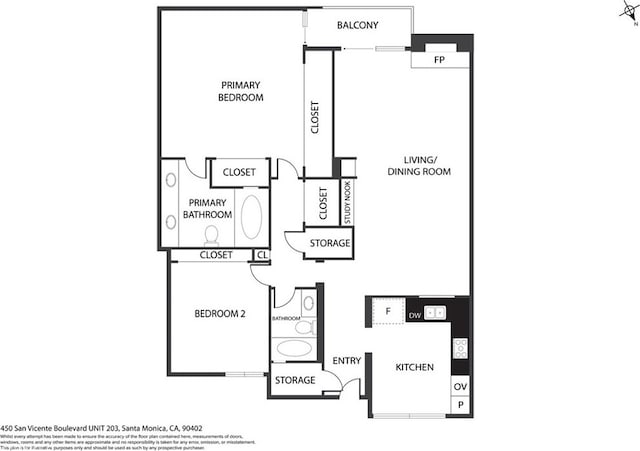 450 San Vicente Blvd Unit 203, Santa Monica, CA 90402 - property floor plan