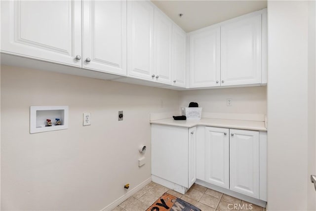 6249 Pacific Pointe Dr Unit 16, Huntington Beach, CA 92648 - laundry room featuring cabinet space, washer hookup, gas dryer hookup, baseboards, and hookup for an electric dryer