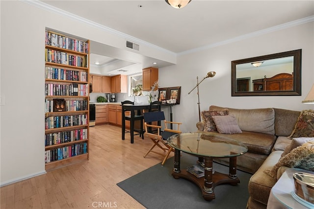 15058 Providence Ln, North Hills, CA 91343 - living area with ornamental molding and light wood finished floors