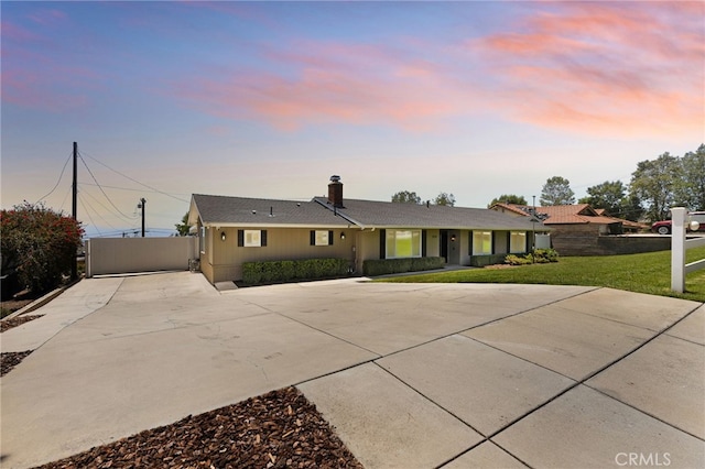 8729 Hillside Rd, Rancho Cucamonga, CA 91701 - single story home featuring concrete driveway and a chimney