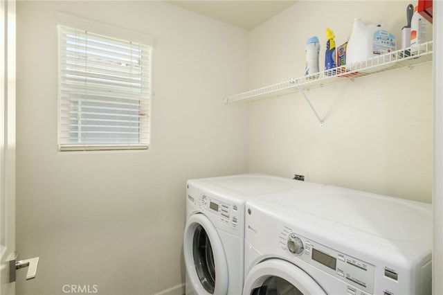 3611 Highclere Way, Clovis, CA 93619 - washroom with washing machine and dryer and baseboards