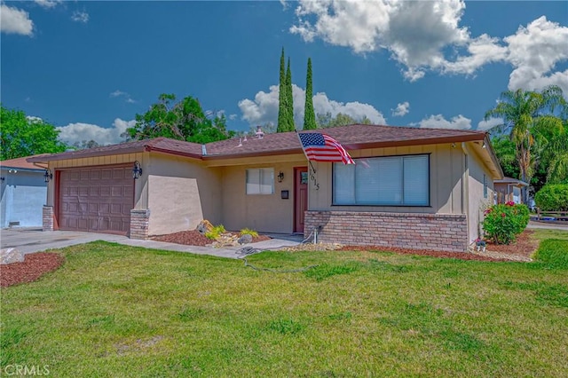 1615 Loughborough Dr, Merced, CA 95348 - single story home featuring a garage, a front yard, board and batten siding, concrete driveway, and stucco siding