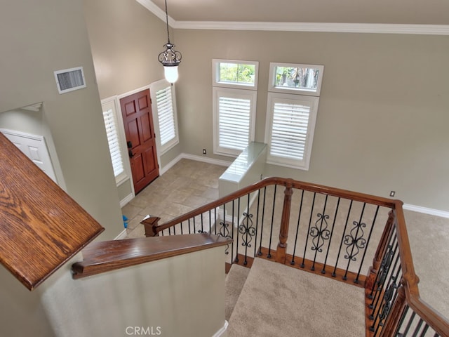 10655 Bruns Dr, Tustin, CA 92782 - entrance foyer featuring baseboards and crown molding