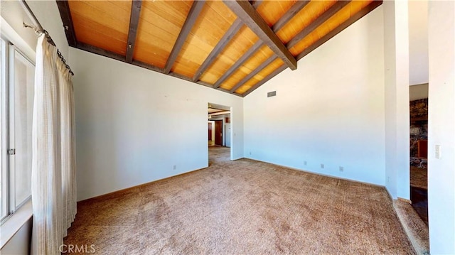 20061 Seneca Rd, Apple Valley, CA 92307 - carpeted empty room with wood ceiling