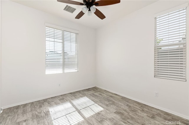 1536 Williamson, Beaumont, CA 92223 - spare room featuring ceiling fan, baseboards, and wood finished floors