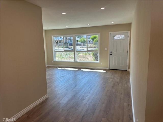 2480 Hall Ave, Jurupa Valley, CA 92509 - entrance foyer featuring baseboards, wood finished floors, and recessed lighting