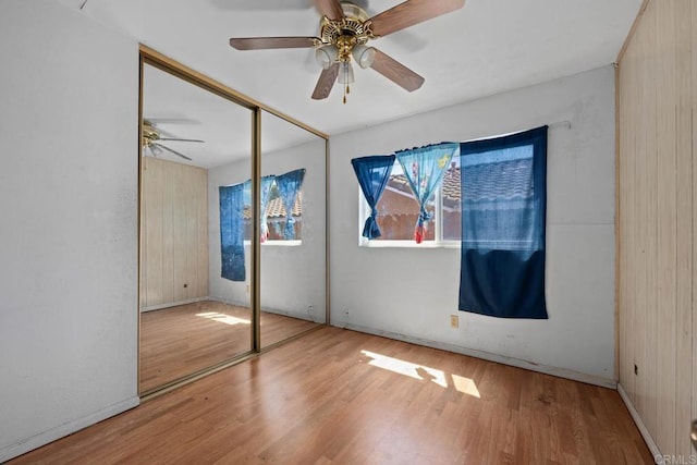 146 Padre Tullio Dr, San Ysidro, CA 92173 - unfurnished bedroom with wood finished floors, ceiling fan, and a closet