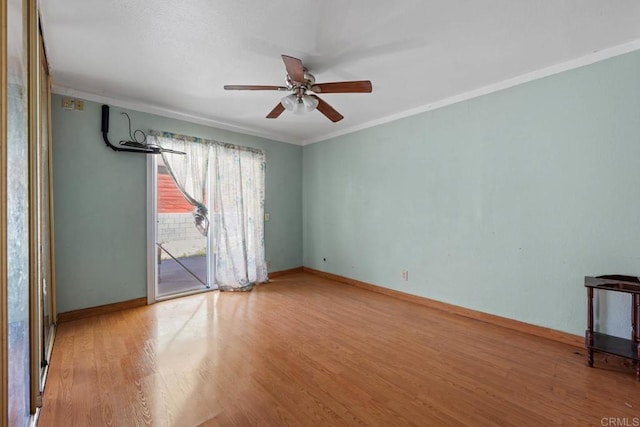 146 Padre Tullio Dr, San Ysidro, CA 92173 - unfurnished room featuring ceiling fan, wood finished floors, baseboards, and ornamental molding