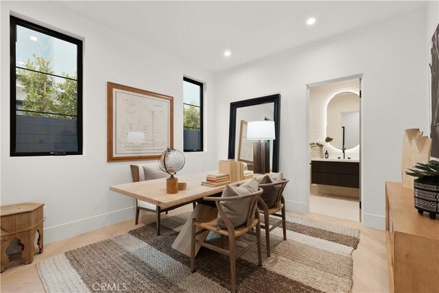 4211 Agnes Ave, Studio City, CA 91604 - office space featuring recessed lighting, light wood-type flooring, and baseboards