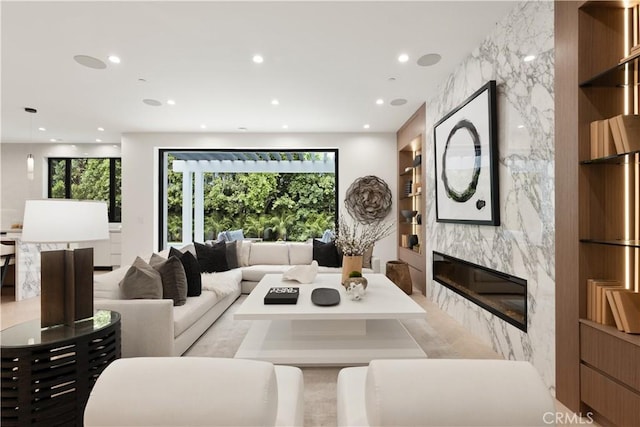 4211 Agnes Ave, Studio City, CA 91604 - dining space featuring recessed lighting, built in features, and a fireplace