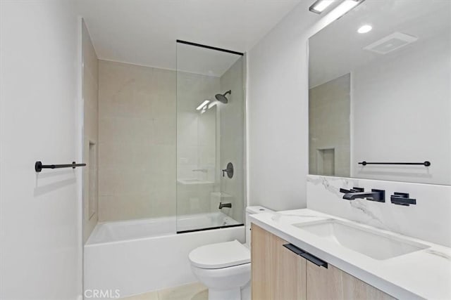 321 S Oxford Ave Unit 606, Los Angeles, CA 90020 - bathroom featuring toilet, vanity, and shower / bath combination