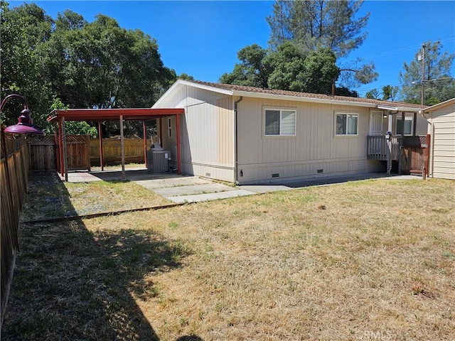 2890 7th St, Clearlake, CA 95422 - back of house featuring crawl space and cooling unit