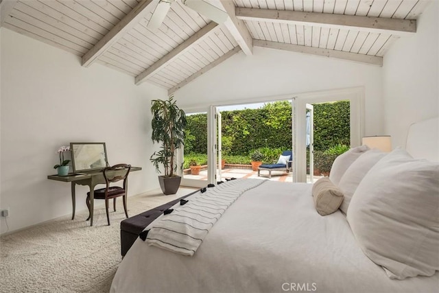 27 S La Senda Dr, Laguna Beach, CA 92651 - bedroom with access to outside, carpet, and wood ceiling