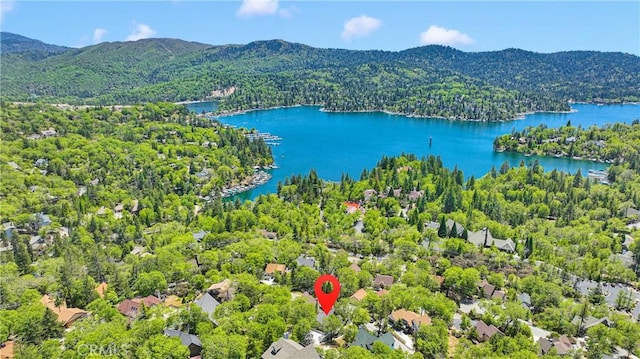 28720 Zion Dr, Lake Arrowhead, CA 92352 - bird's eye view of a water and mountain view and a forest
