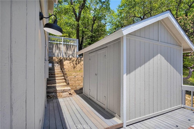 28720 Zion Dr, Lake Arrowhead, CA 92352 - view of shed with stairway