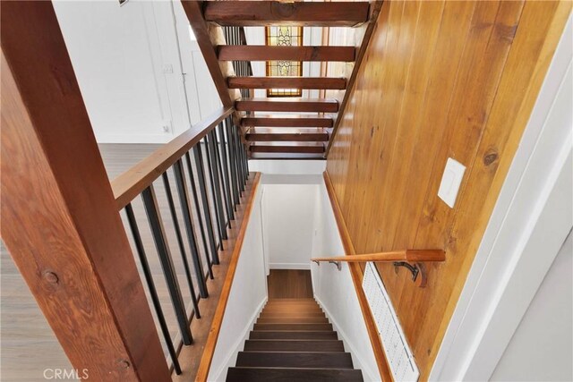 28720 Zion Dr, Lake Arrowhead, CA 92352 - stairway with wood finished floors