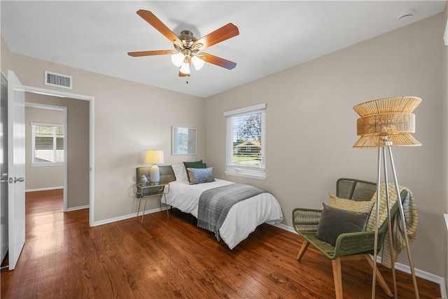 1840 W Southgate Ave, Fullerton, CA 92833 - bedroom featuring baseboards, wood finished floors, and ceiling fan