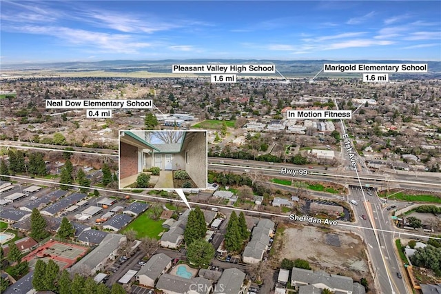 1125 Sheridan Ave Unit 68, Chico, CA 95926 - aerial overview of property's location featuring nearby suburban area