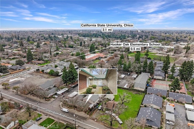 1125 Sheridan Ave Unit 68, Chico, CA 95926 - aerial perspective of suburban area with property parcel outlined