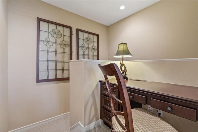45 Brownstone Way, Aliso Viejo, CA 92656 - home office with carpet flooring, baseboards, and recessed lighting