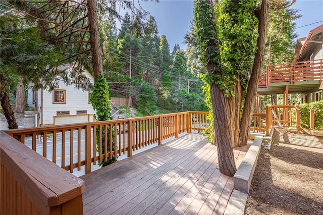 799 Fern Dr, Crestline, CA 92325 - view of wooden deck