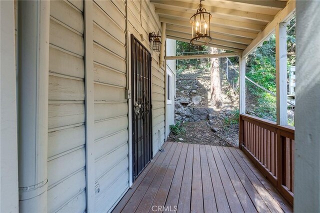 799 Fern Dr, Crestline, CA 92325 - view of wooden terrace